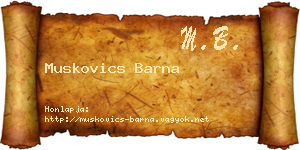 Muskovics Barna névjegykártya